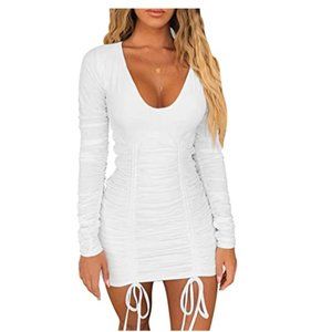Women's Sexy Bodycon V Neck Mini Club Party Dress